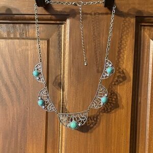 Maurices Silver Necklace with Turquoise Accents
